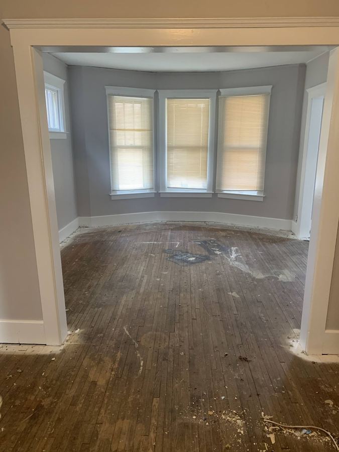 Living room before rehab, Metro Detroit