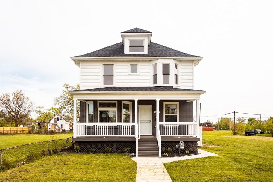 House exterior after rehab, Detroit