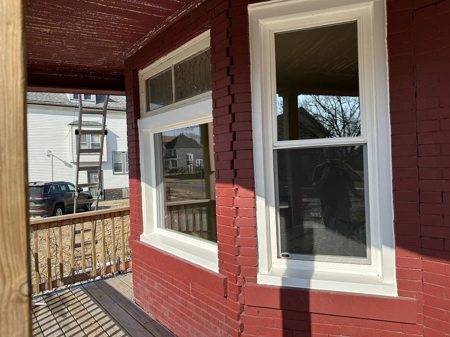 House exterior during rehab, Detroit