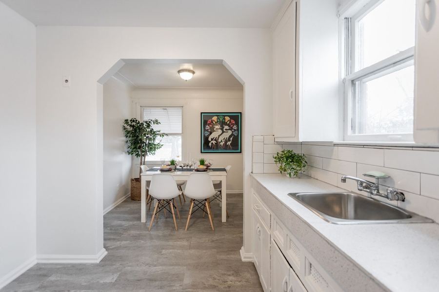 Kitchen after rehab, Detroit
